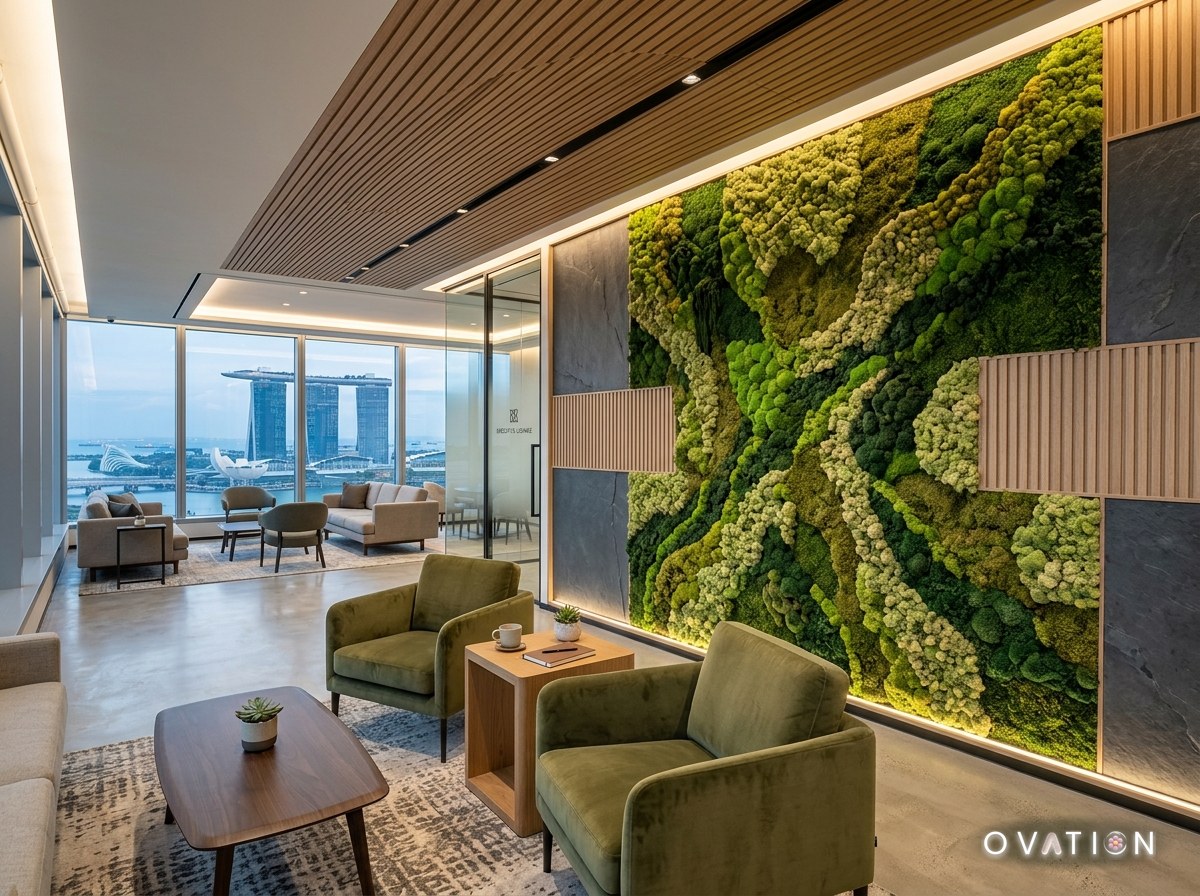 Preserved Moss & Botanical Art - Ovation Singapore Artificial Green Wall